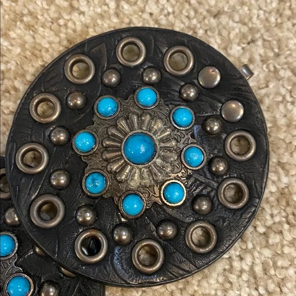 NOCONA turquoise Concho belt. - Picture 2 of 6